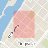 Karta som med röd fyrkant ramar in Trollhättan, Spannmålsgatan, Lidköping, Ringleden, Västra götalands län, Västra Götalands län