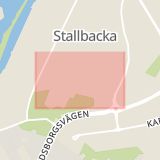 Karta som med röd fyrkant ramar in Trollhättan, Grafitvägen, Hjällbogärdet, Götene, Källby, Stallbacken, Västra götalands län, Västra Götalands län