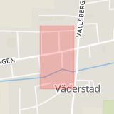 Karta som med röd fyrkant ramar in Trafikplats Mjölby Västra, Hogstad, Väderstad, Mjölby, Östergötlands län