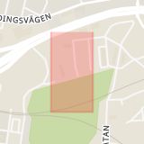 Karta som med röd fyrkant ramar in Karlsberg, Uddevalla, Västra Götalands län