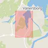 Karta som med röd fyrkant ramar in Edsvägen, Vänersborg, Västra Götalands län