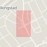 Karta som med röd fyrkant ramar in Vikingstad, Linköping, Östergötlands län