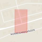 Karta som med röd fyrkant ramar in Hjovägen, Hasslum, Skövde, Västra Götalands län