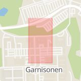 Karta som med röd fyrkant ramar in Mantorp, Brigadgatan, Linköpings Tingsrätt, Linköping, Östergötlands län