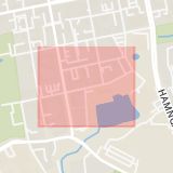 Karta som med röd fyrkant ramar in Torkelbergsgatan, Linköping, Östergötlands län