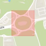 Karta som med röd fyrkant ramar in Vallarondellen, Trång, Linköping, Östergötlands län