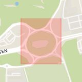 Karta som med röd fyrkant ramar in Vallarondellen, Linköping, Östergötlands län