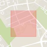 Karta som med röd fyrkant ramar in Folkungagatan, Linköping, Östergötlands län