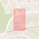 Karta som med röd fyrkant ramar in Anders Ljungstedts Gata, Linköping, Östergötlands län
