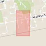 Karta som med röd fyrkant ramar in Torvinge, Linköping, Östergötlands län