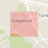 Karta som med röd fyrkant ramar in Skäggetorp, Nygårdsvägen, Linköping, Östergötlands län
