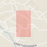 Karta som med röd fyrkant ramar in Gärstadsvägen, Linköping, Östergötlands län