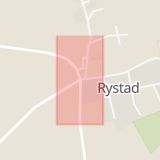 Karta som med röd fyrkant ramar in Rystad, Linköping, Åtvidabergs Kommun, Östergötlands län