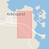 Karta som med röd fyrkant ramar in Arkösund, Norrköping, Östergötlands län