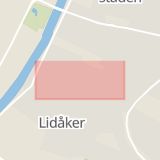 Karta som med röd fyrkant ramar in Kvarnegårdsgatan, Lidköping, Västra Götalands län