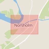 Karta som med röd fyrkant ramar in Norsholm, Norrköping, Östergötlands län