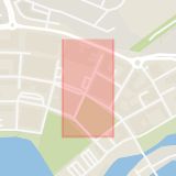 Karta som med röd fyrkant ramar in Östergötland, Norra Promenaden, Norrköping, Prästgatan, Motala, Brotorp, Östergötlands län