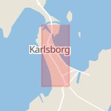 Karta som med röd fyrkant ramar in Storgatan, Karlsborg, Västra Götalands län