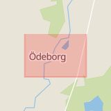 Karta som med röd fyrkant ramar in Uddevalla, Ödeborg, Färgelanda, Västra Götalands län