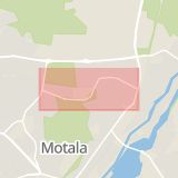 Karta som med röd fyrkant ramar in Bergsättersvägen, Motala, Östergötlands län