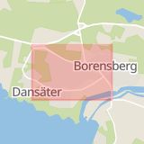 Karta som med röd fyrkant ramar in Borensberg, Husbyvägen, Motala, Östergötlands län