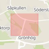 Karta som med röd fyrkant ramar in Klingsbergsgatan, Norrköping, Östergötlands län
