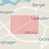 Karta som med röd fyrkant ramar in Skarphagsleden, Söderleden, Norrköping, Östergötlands län