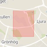 Karta som med röd fyrkant ramar in Trozelligatan, Norrköping, Östergötlands län