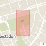 Karta som med röd fyrkant ramar in Vasaparken, Norrköping, Östergötlands län