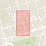 Karta som med röd fyrkant ramar in Kristinagatan, Nygatan, Norrköping, Östergötlands län