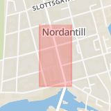 Karta som med röd fyrkant ramar in Ett Bageri, Smedjegatan, Norrköping, Östergötlands län