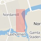 Karta som med röd fyrkant ramar in Garvaregatan, Norrköping, Östergötlands län