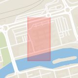 Karta som med röd fyrkant ramar in Migrationsverket, Slottsgatan, Norrköping, Östergötlands län