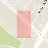 Karta som med röd fyrkant ramar in Haga, Norrköping