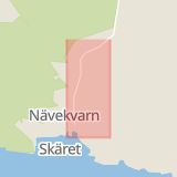 Karta som med röd fyrkant ramar in Södermanland, Flen, Nyköpingsvägen, Nävekvarn, Gumsbacken, Kila, Södermanlands län
