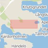 Karta som med röd fyrkant ramar in Östra Bravikenvägen, Norrköping, Östergötlands län