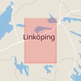 Karta som med röd fyrkant ramar in Linköpings Kommun, Linköping, Östergötlands län