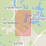 Karta som med röd fyrkant ramar in Åby, Katrineholmsvägen, Norrköping, Östergötlands län