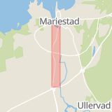Karta som med röd fyrkant ramar in Göteborgsvägen, Skövde, Mariestad, Västra Götalands län