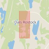 Karta som med röd fyrkant ramar in Dals Rostock, Brunnsvägen, Mellerud, Västra Götalands län