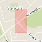 Karta som med röd fyrkant ramar in Nyköping, Stenkulla, Brandkärr, Södermanlands län