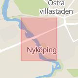 Karta som med röd fyrkant ramar in Annegatan, Nyköping, Södermanlands län
