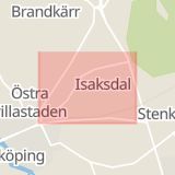Karta som med röd fyrkant ramar in Södermanland, Edvardslundsskolan, Runebergsgatan, Nyköping, Södermanlands län