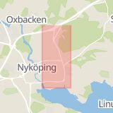 Karta som med röd fyrkant ramar in Lennings Väg, Nyköping, Södermanlands län