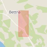 Karta som med röd fyrkant ramar in Bettna, Asphagsvägen, Flen, Södermanlands län