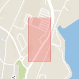 Karta som med röd fyrkant ramar in Telivägen, Oljehamnsvägen, Nynäshamn, Stockholms län