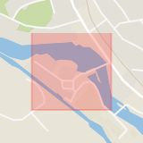 Karta som med röd fyrkant ramar in Fabriksvägen, Bengtsfors, Kungsladugårdsgatan, Göteborg, Västra Götalands län
