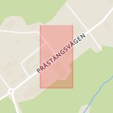 Karta som med röd fyrkant ramar in Havregatan, Prästängsvägen, Strömstad, Västra Götalands län
