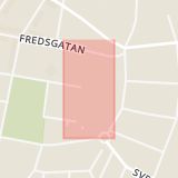 Karta som med röd fyrkant ramar in Södermanland, Djulögatan, Katrineholm, Sveavägen, Eskilstuna, Hällberga, Ärla, Södermanlands län