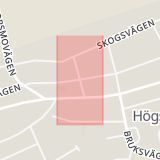 Karta som med röd fyrkant ramar in Högsjö, Vingåker, Södermanlands län